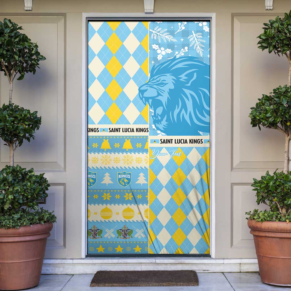Personalized St Lucia Cricket Christmas Door Cover Merry Xmas Kings - Wonder Print Shop
