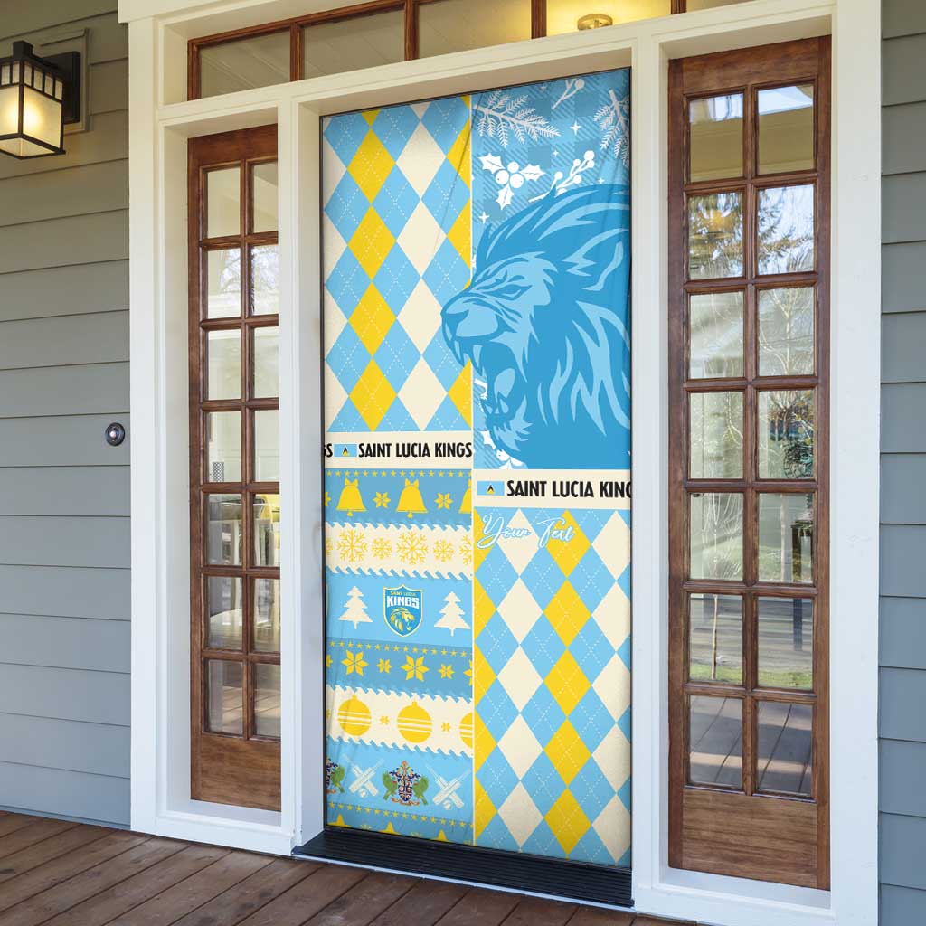 Personalized St Lucia Cricket Christmas Door Cover Merry Xmas Kings - Wonder Print Shop