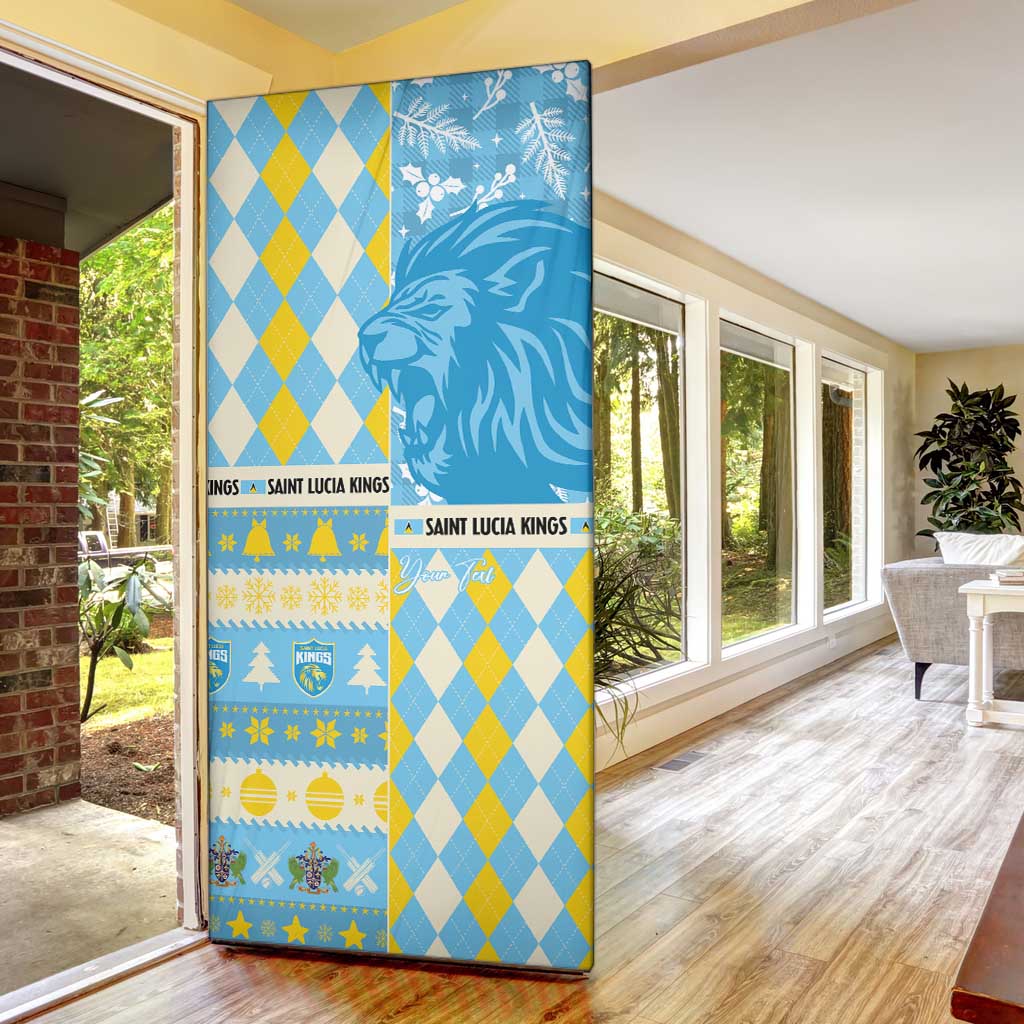 Personalized St Lucia Cricket Christmas Door Cover Merry Xmas Kings - Wonder Print Shop