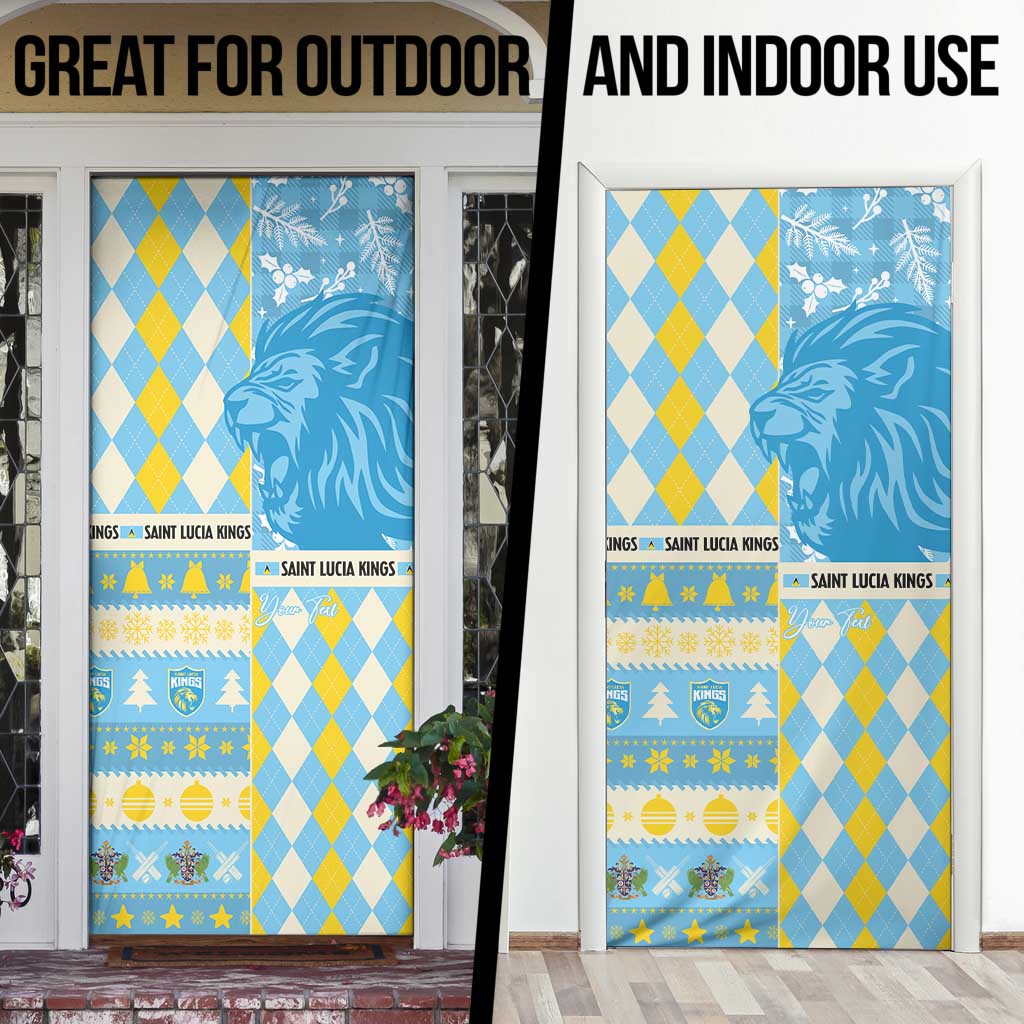 Personalized St Lucia Cricket Christmas Door Cover Merry Xmas Kings - Wonder Print Shop