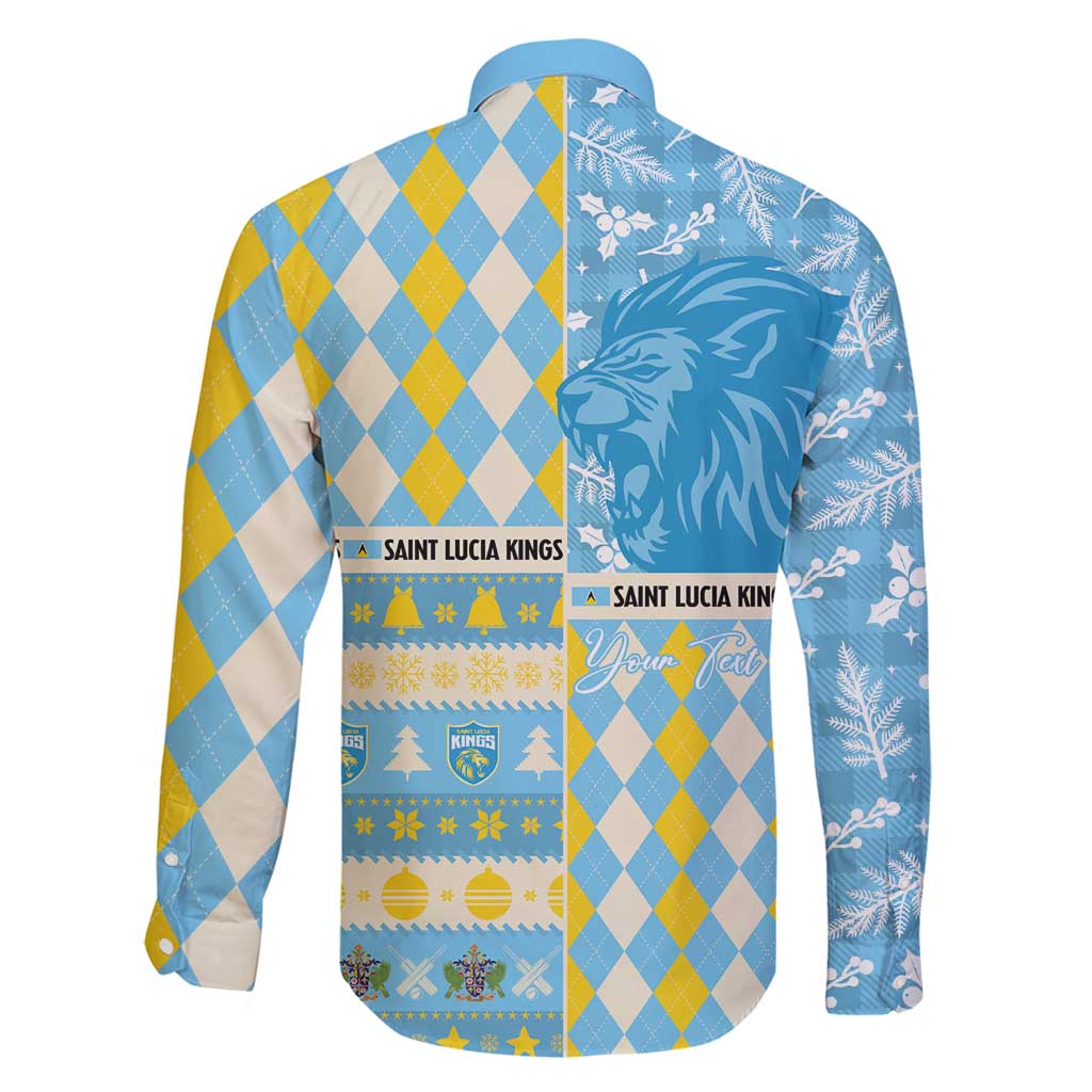Personalized St Lucia Cricket Christmas Family Matching Long Sleeve Bodycon Dress and Hawaiian Shirt Merry Xmas Kings - Wonder Print Shop
