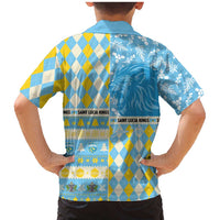 Personalized St Lucia Cricket Christmas Family Matching Mermaid Dress and Hawaiian Shirt Merry Xmas Kings - Wonder Print Shop