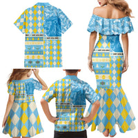 Personalized St Lucia Cricket Christmas Family Matching Mermaid Dress and Hawaiian Shirt Merry Xmas Kings - Wonder Print Shop