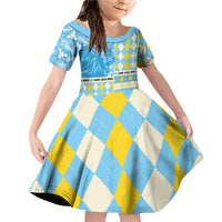 Personalized St Lucia Cricket Christmas Family Matching Off Shoulder Short Dress and Hawaiian Shirt Merry Xmas Kings - Wonder Print Shop