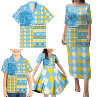 Personalized St Lucia Cricket Christmas Family Matching Puletasi and Hawaiian Shirt Merry Xmas Kings - Wonder Print Shop