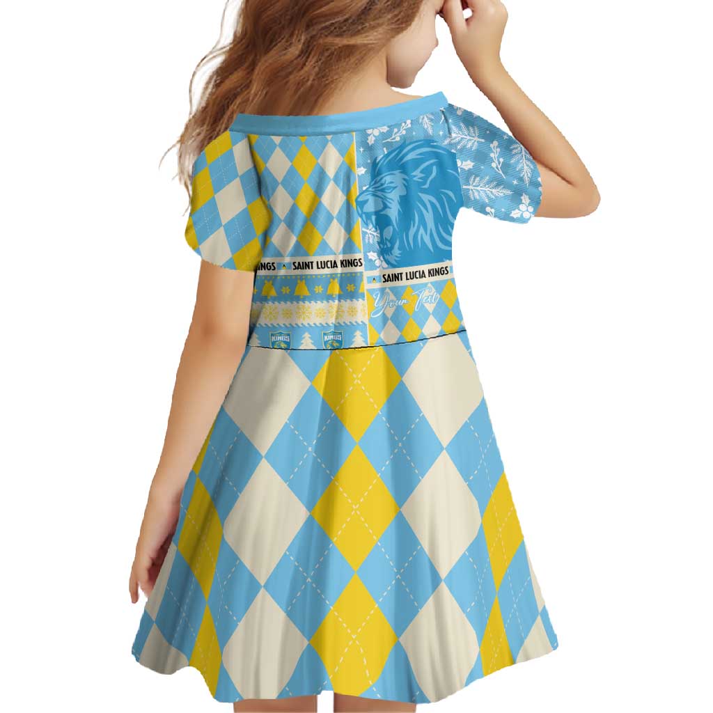 Personalized St Lucia Cricket Christmas Family Matching Short Sleeve Bodycon Dress and Hawaiian Shirt Merry Xmas Kings - Wonder Print Shop