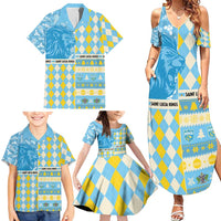Personalized St Lucia Cricket Christmas Family Matching Summer Maxi Dress and Hawaiian Shirt Merry Xmas Kings - Wonder Print Shop