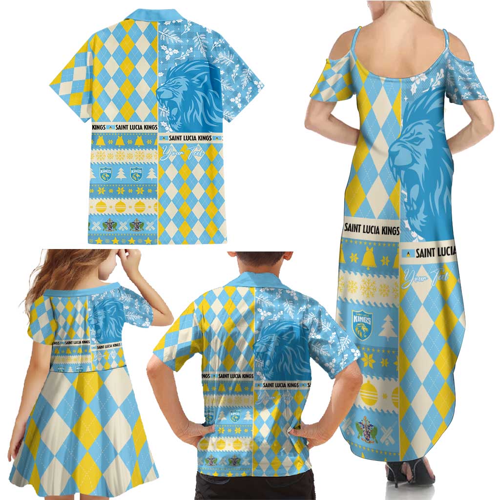 Personalized St Lucia Cricket Christmas Family Matching Summer Maxi Dress and Hawaiian Shirt Merry Xmas Kings - Wonder Print Shop