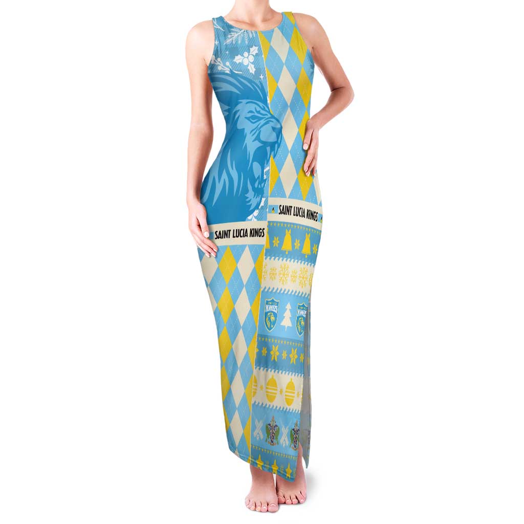 Personalized St Lucia Cricket Christmas Family Matching Tank Maxi Dress and Hawaiian Shirt Merry Xmas Kings - Wonder Print Shop