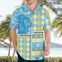 Personalized St Lucia Cricket Christmas Hawaiian Shirt Merry Xmas Kings - Wonder Print Shop