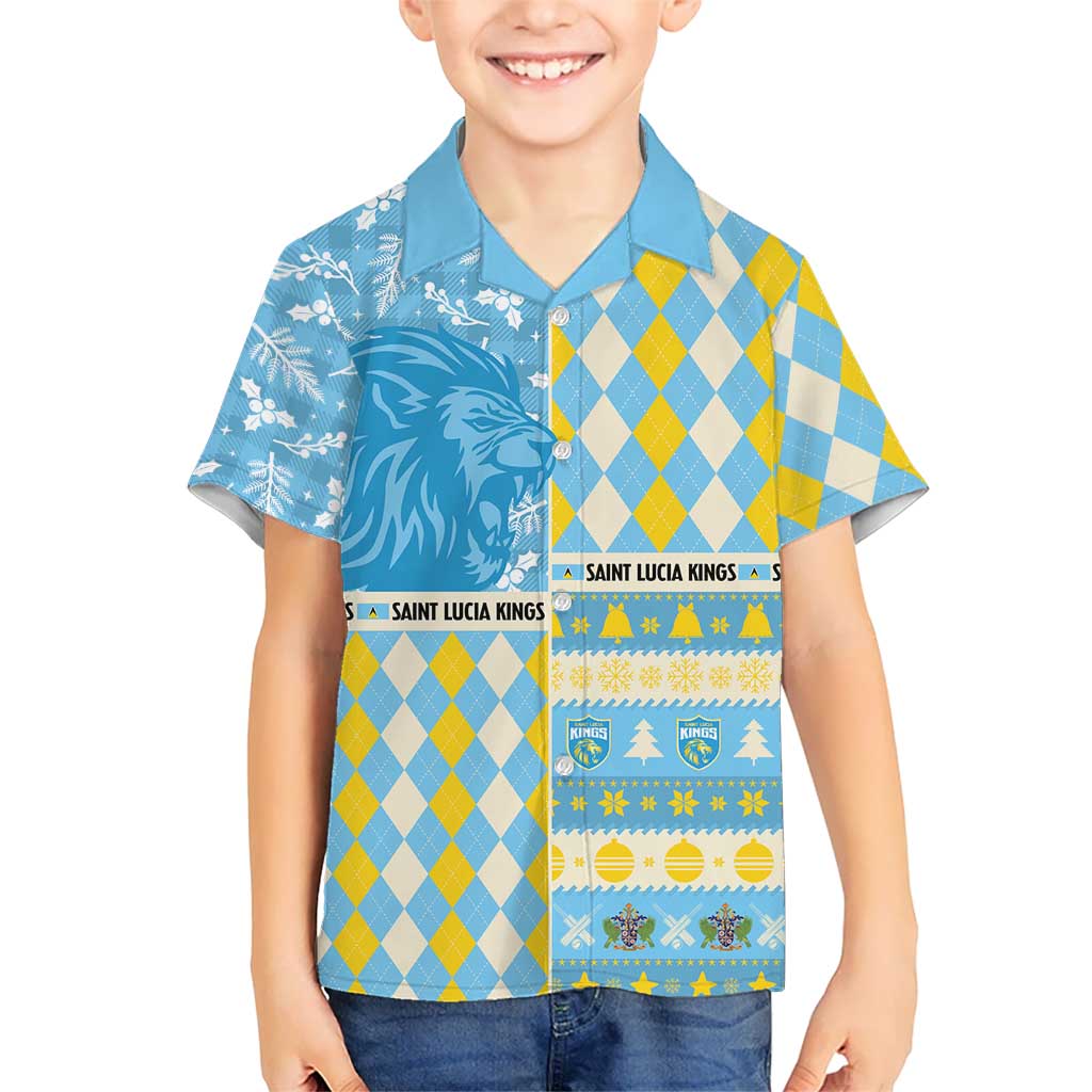 Personalized St Lucia Cricket Christmas Hawaiian Shirt Merry Xmas Kings - Wonder Print Shop