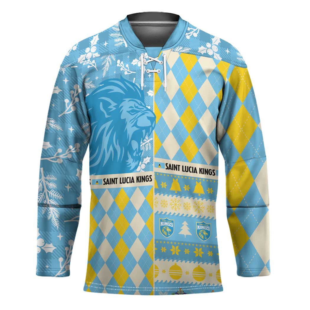 Personalized St Lucia Cricket Christmas Hockey Jersey Merry Xmas Kings - Wonder Print Shop