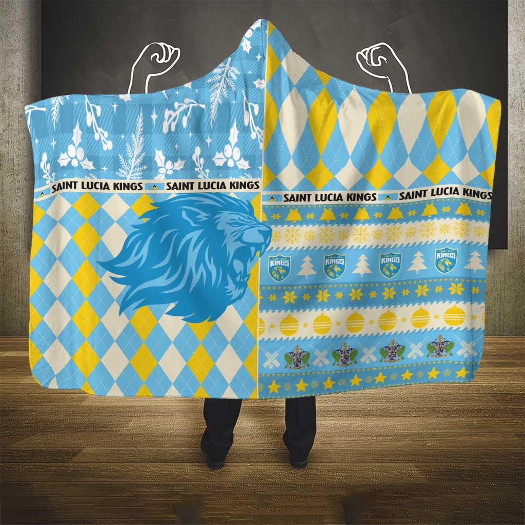 St Lucia Cricket Christmas Hooded Blanket Merry Xmas Kings - Wonder Print Shop