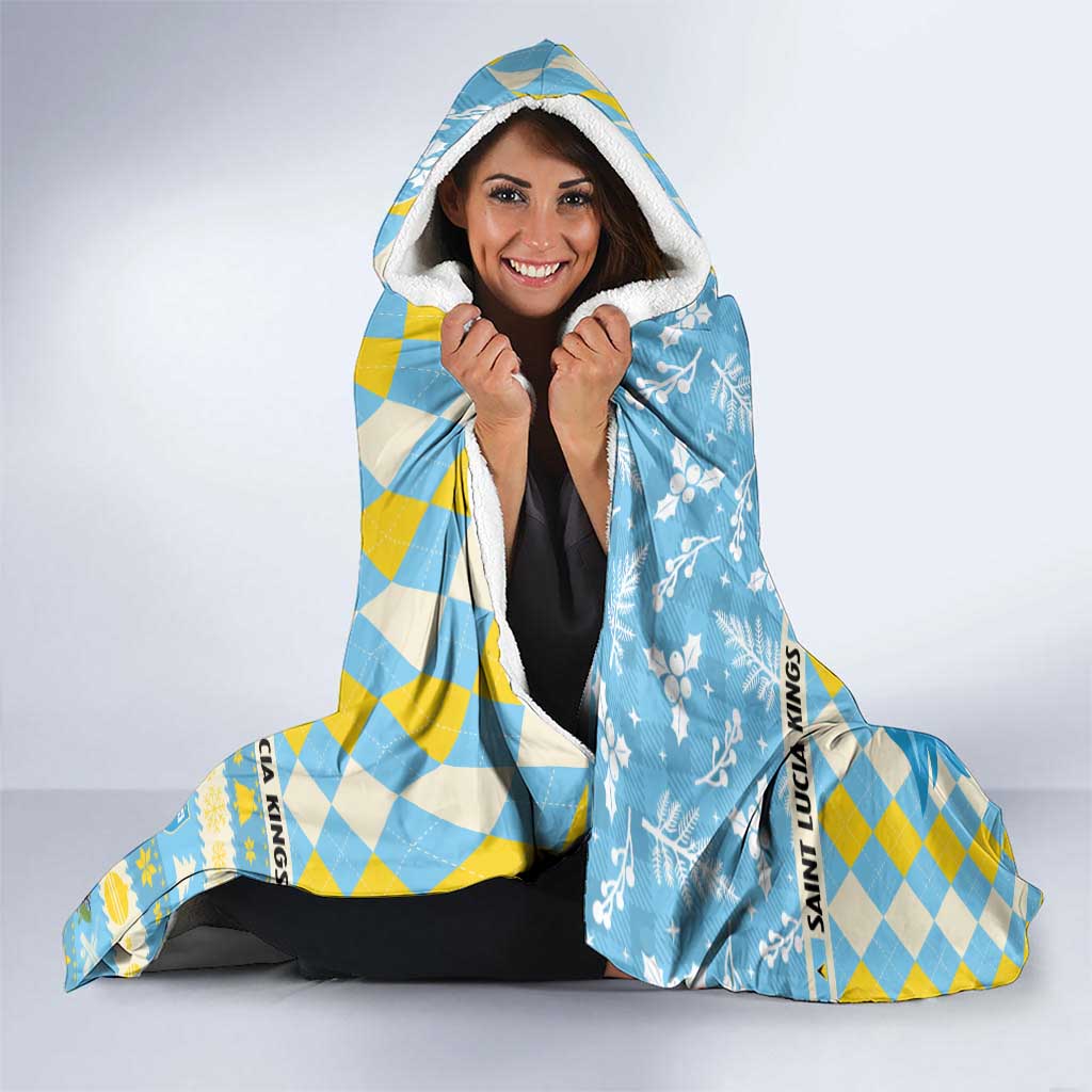 St Lucia Cricket Christmas Hooded Blanket Merry Xmas Kings - Wonder Print Shop