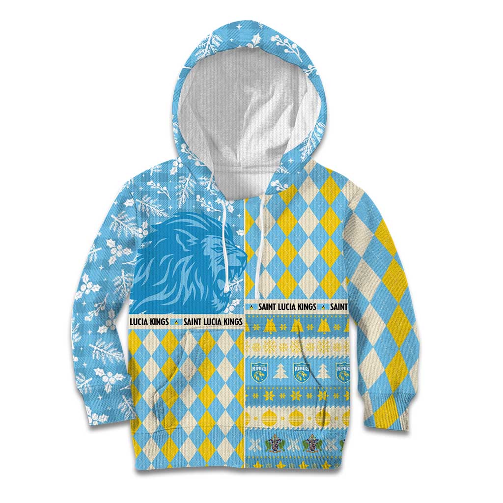 Personalized St Lucia Cricket Christmas Kid Hoodie Merry Xmas Kings - Wonder Print Shop