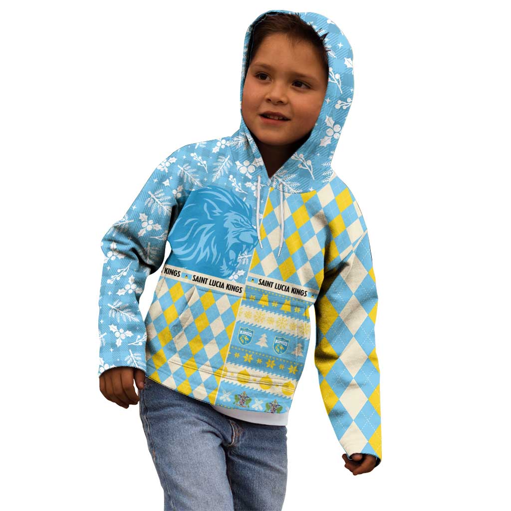 Personalized St Lucia Cricket Christmas Kid Hoodie Merry Xmas Kings - Wonder Print Shop