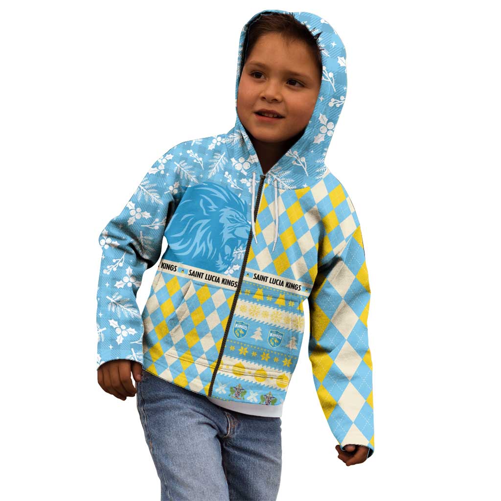 Personalized St Lucia Cricket Christmas Kid Hoodie Merry Xmas Kings - Wonder Print Shop
