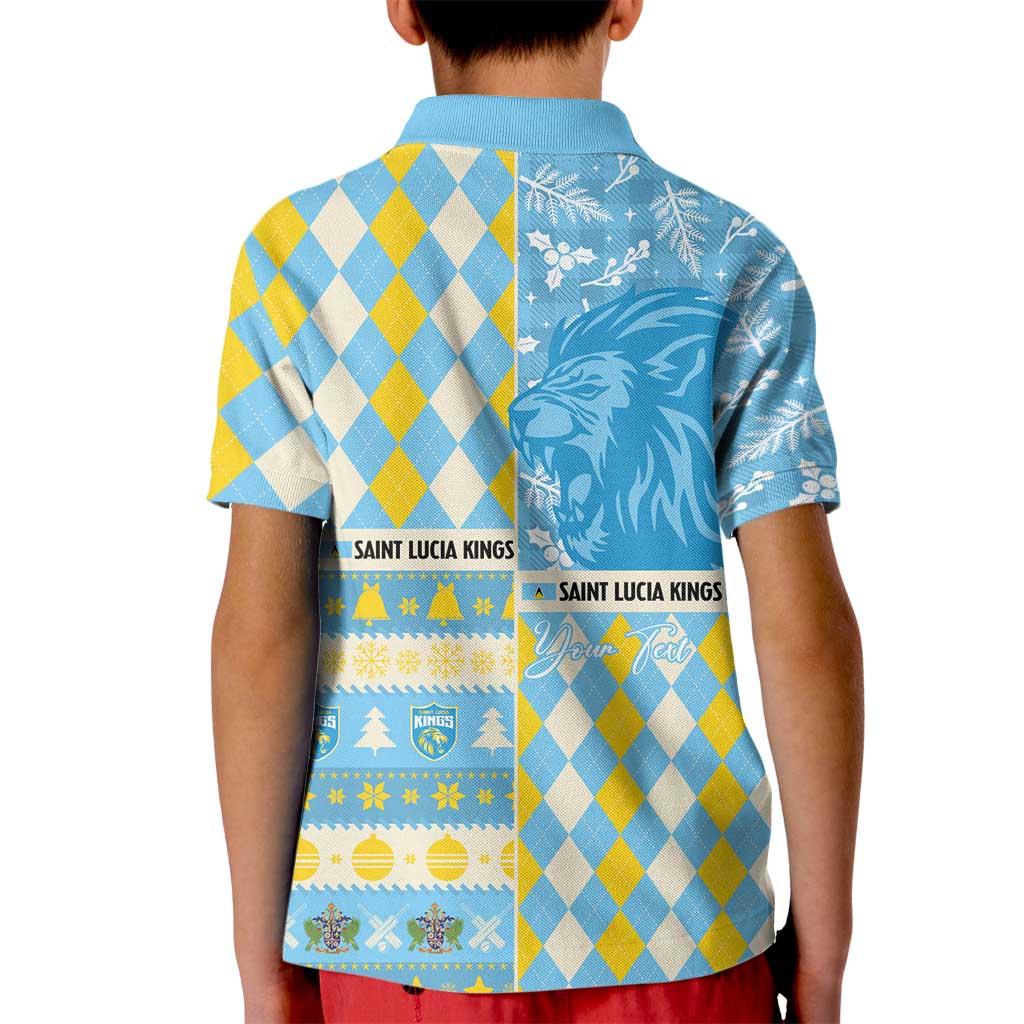 Personalized St Lucia Cricket Christmas Kid Polo Shirt Merry Xmas Kings - Wonder Print Shop