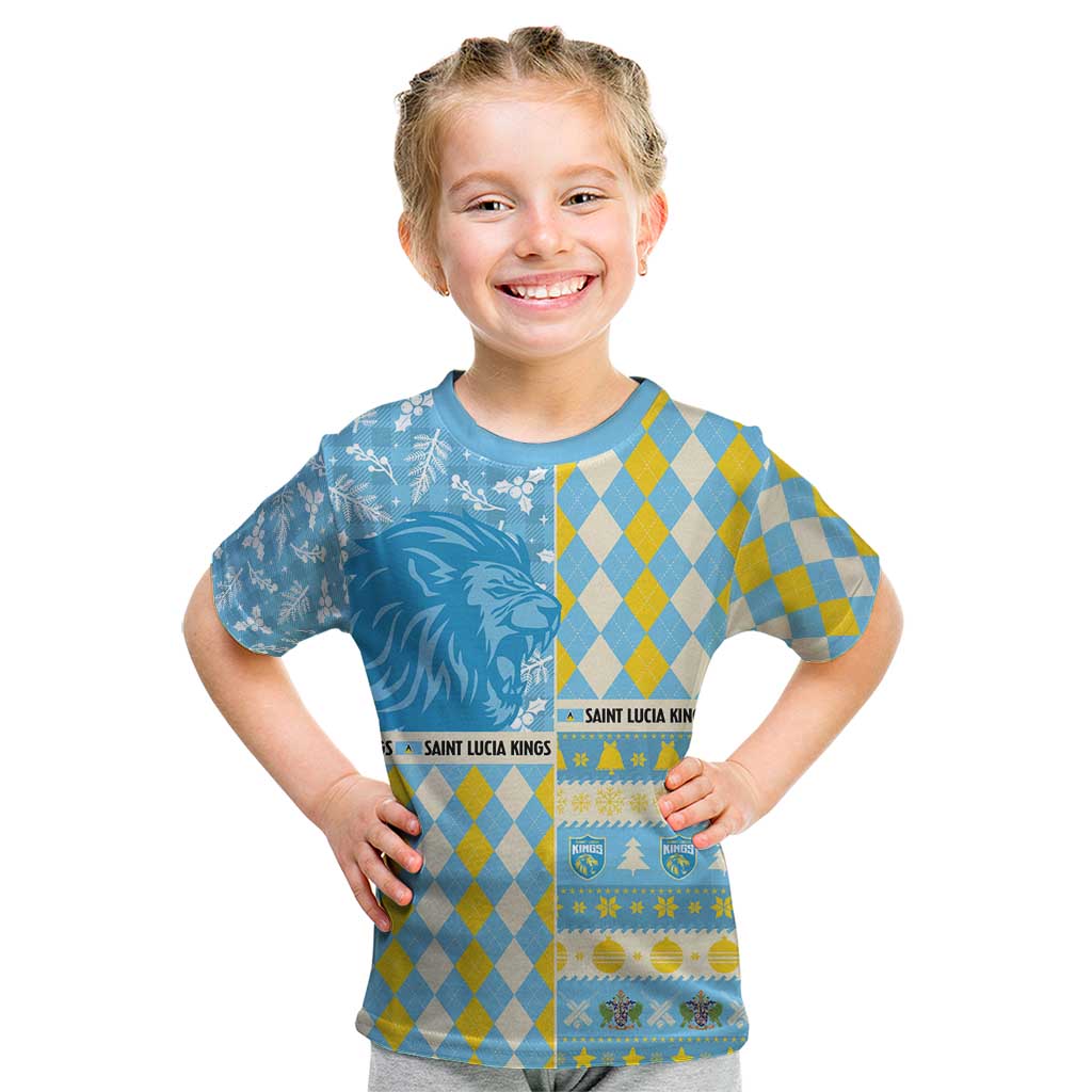 Personalized St Lucia Cricket Christmas Kid T Shirt Merry Xmas Kings - Wonder Print Shop