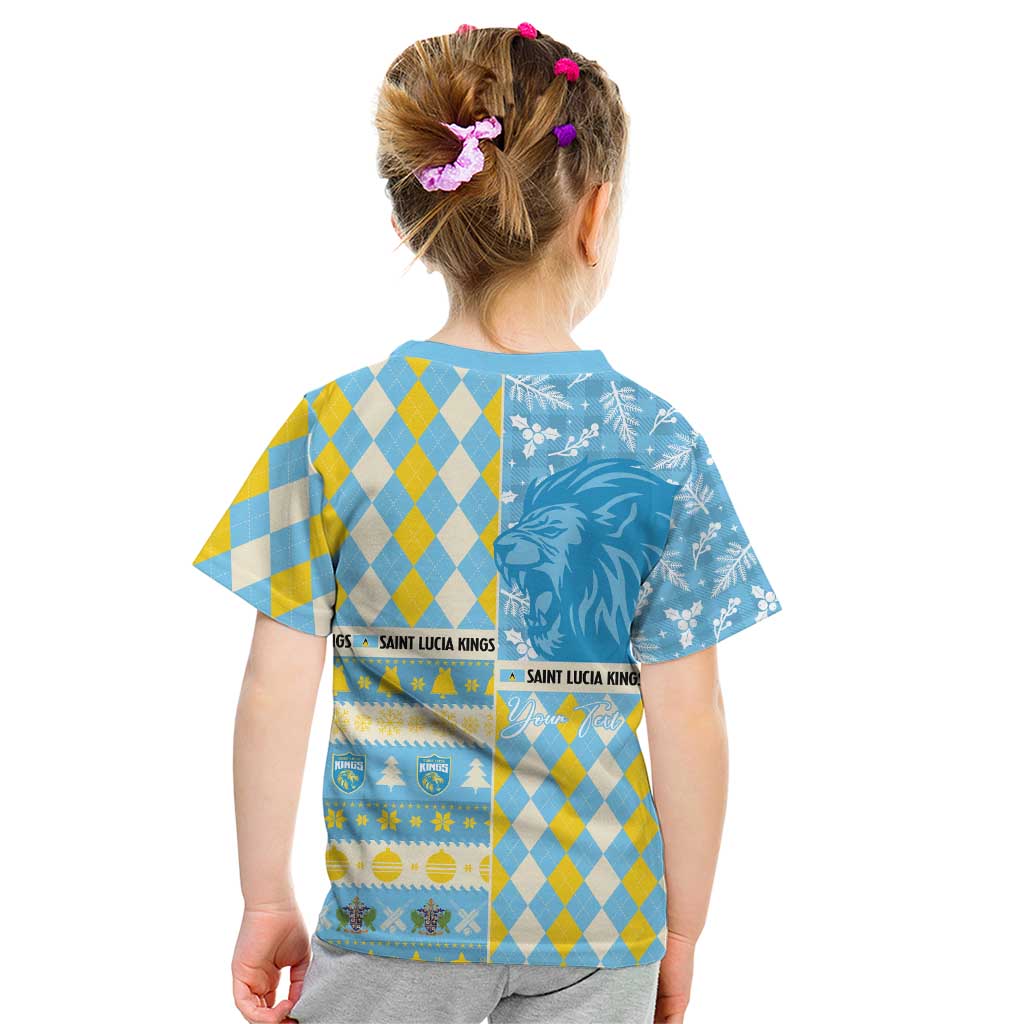 Personalized St Lucia Cricket Christmas Kid T Shirt Merry Xmas Kings - Wonder Print Shop