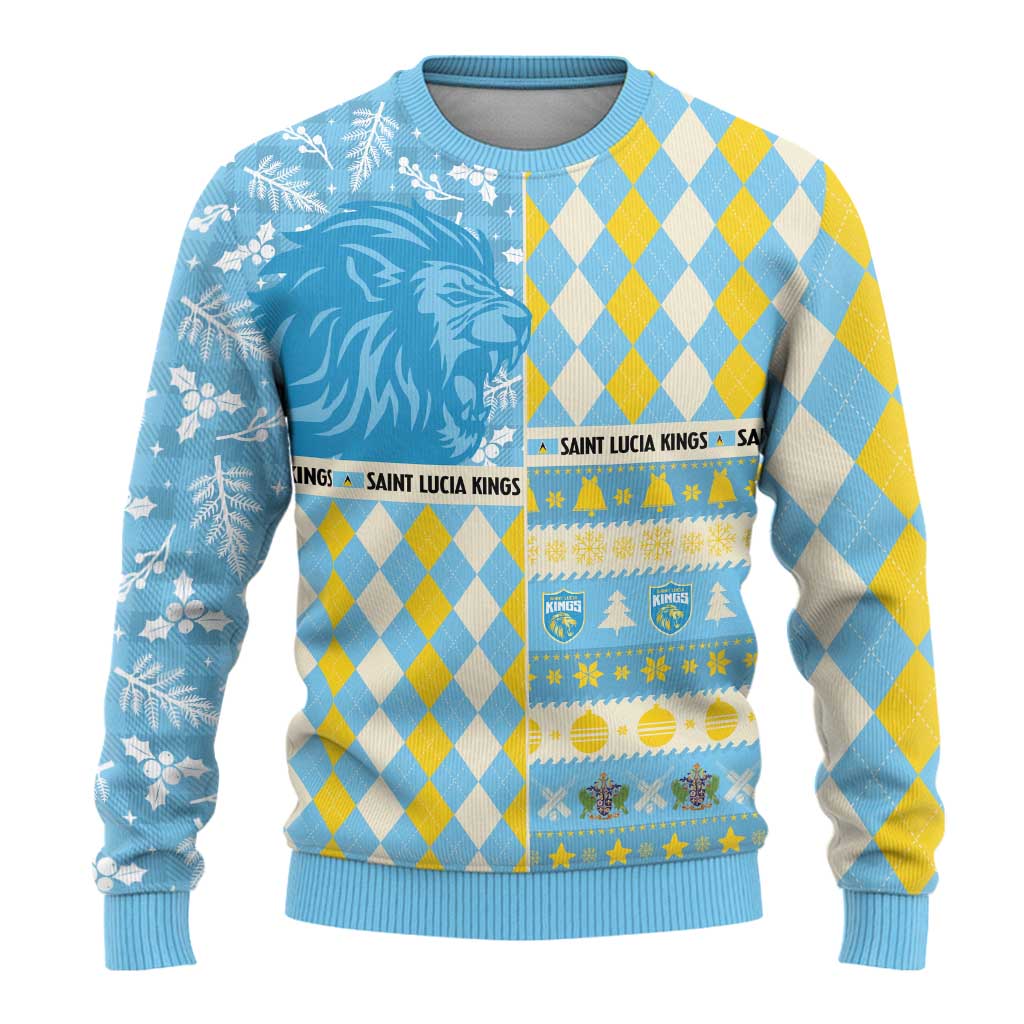 Personalized St Lucia Cricket Christmas Ugly Christmas Sweater Merry Xmas Kings - Wonder Print Shop