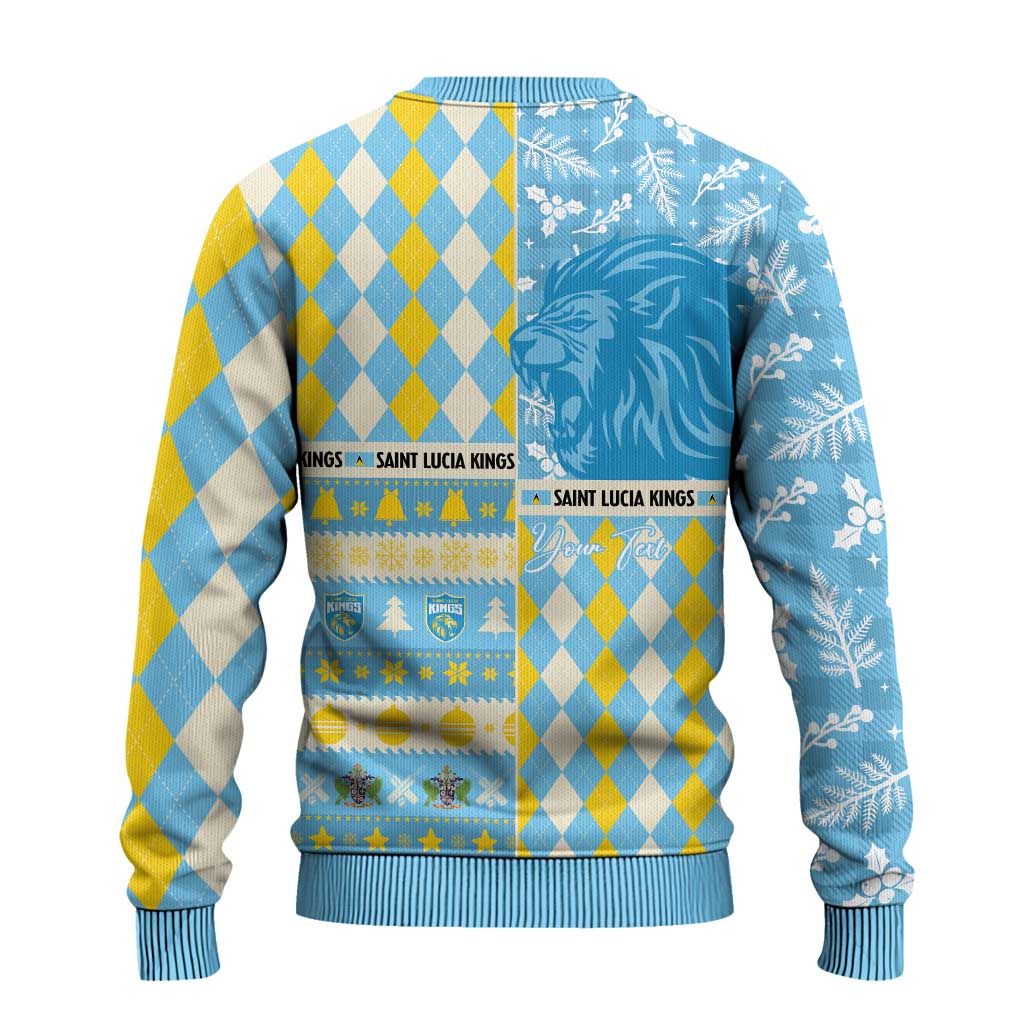 Personalized St Lucia Cricket Christmas Ugly Christmas Sweater Merry Xmas Kings - Wonder Print Shop