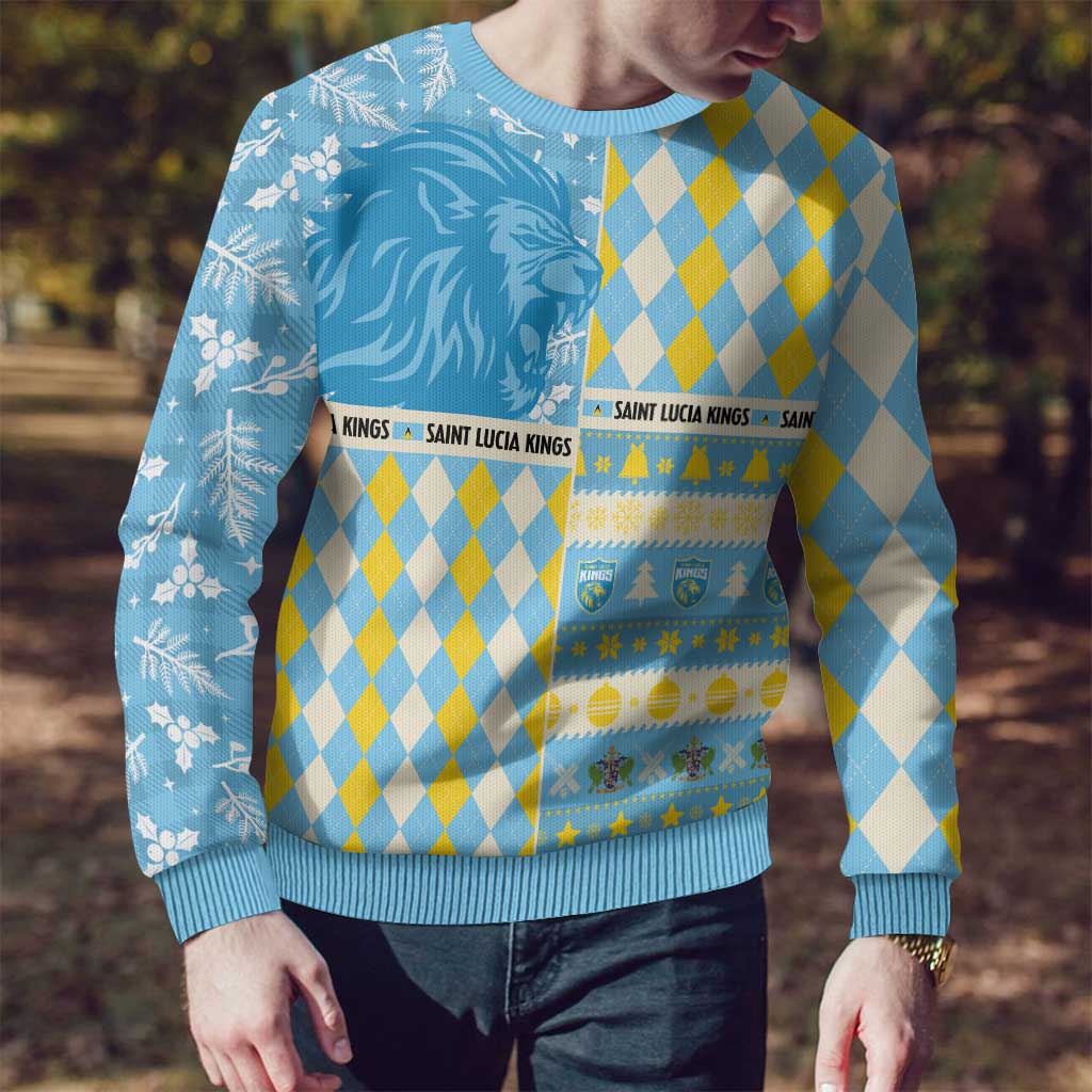 Personalized St Lucia Cricket Christmas Ugly Christmas Sweater Merry Xmas Kings - Wonder Print Shop