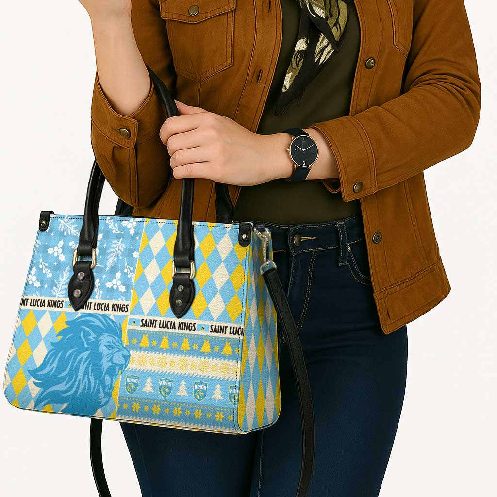 St Lucia Cricket Christmas Leather Bag Merry Xmas Kings - Wonder Print Shop