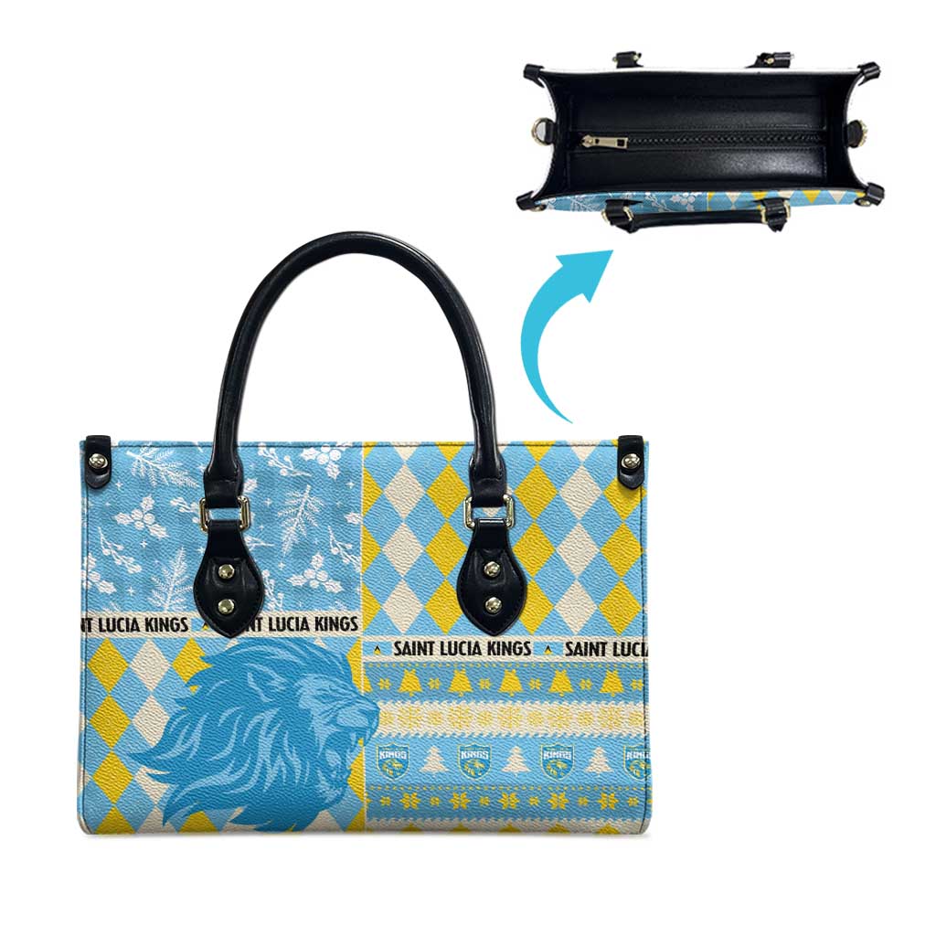 St Lucia Cricket Christmas Leather Bag Merry Xmas Kings - Wonder Print Shop