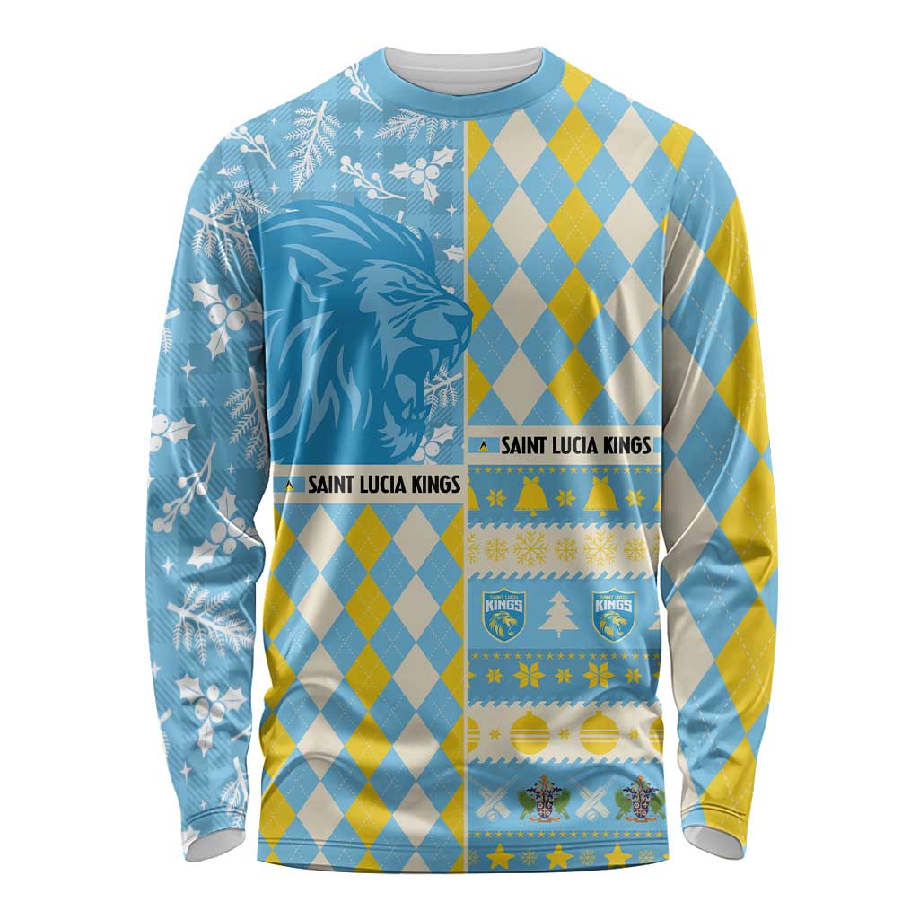 Personalized St Lucia Cricket Christmas Long Sleeve Shirt Merry Xmas Kings - Wonder Print Shop
