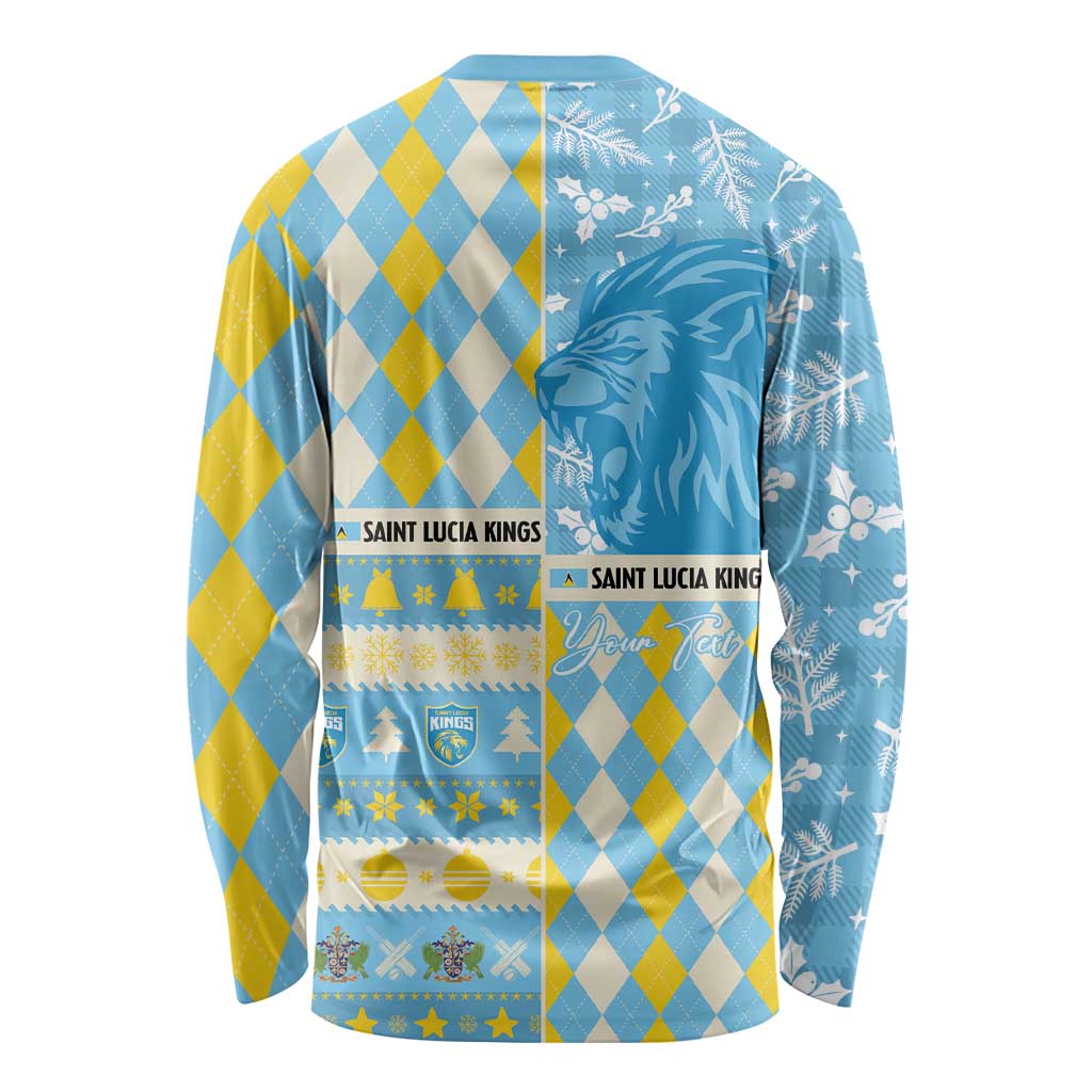 Personalized St Lucia Cricket Christmas Long Sleeve Shirt Merry Xmas Kings - Wonder Print Shop