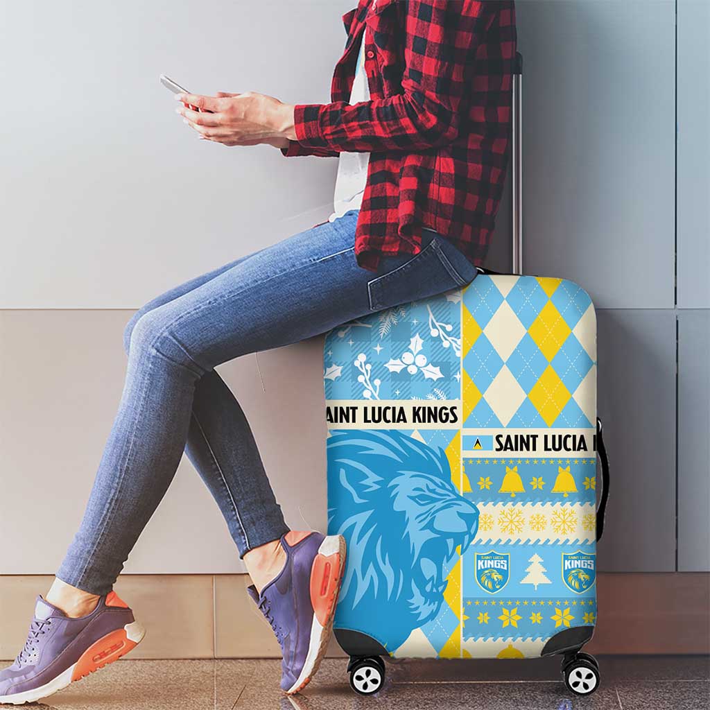 St Lucia Cricket Christmas Luggage Cover Merry Xmas Kings - Wonder Print Shop
