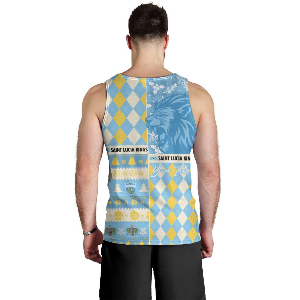 Personalized St Lucia Cricket Christmas Men Tank Top Merry Xmas Kings - Wonder Print Shop