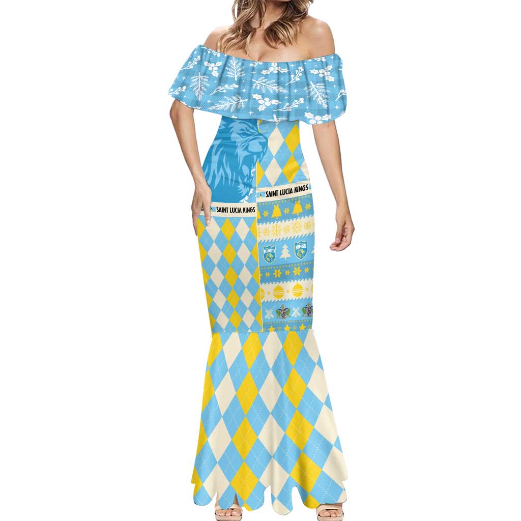 Personalized St Lucia Cricket Christmas Mermaid Dress Merry Xmas Kings - Wonder Print Shop