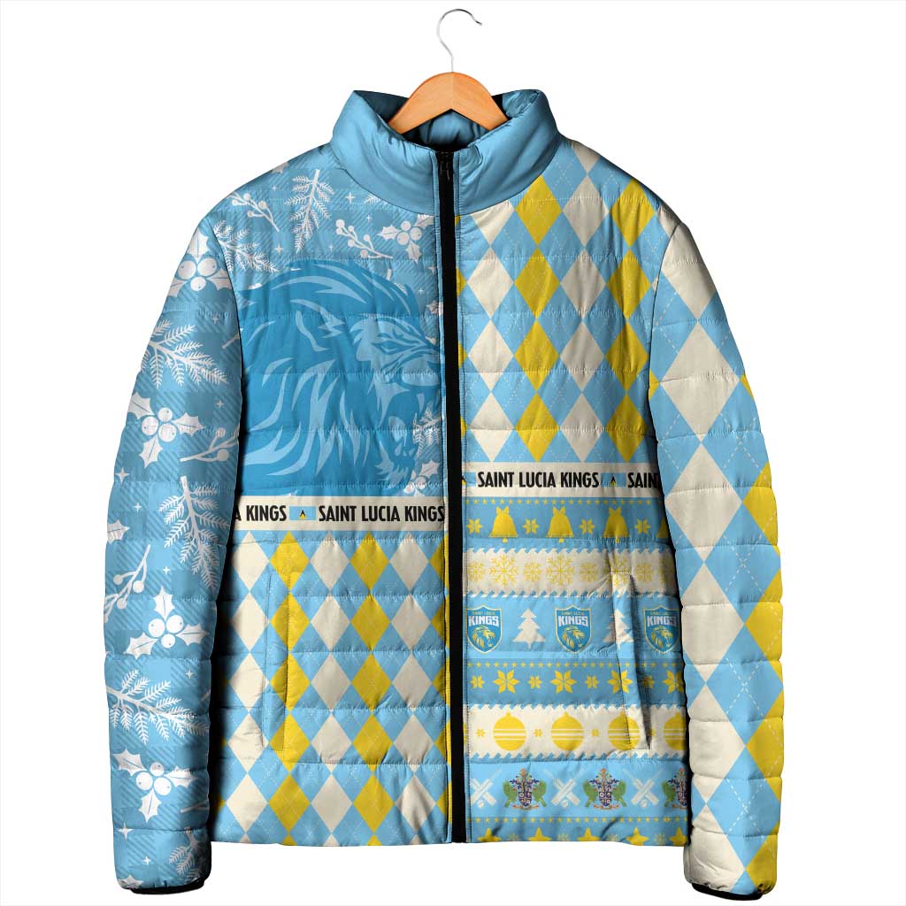 Personalized St Lucia Cricket Christmas Padded Jacket Merry Xmas Kings - Wonder Print Shop