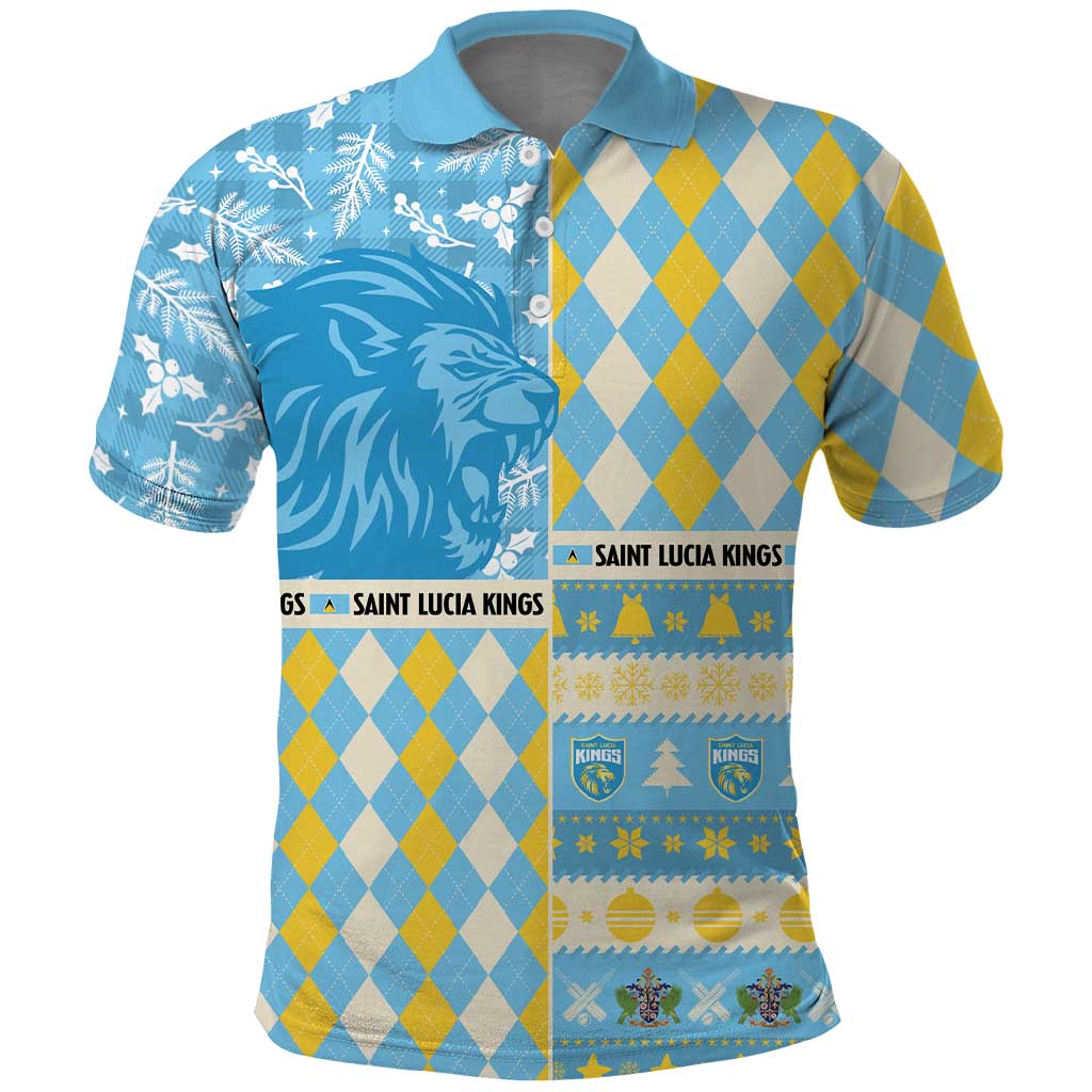 Personalized St Lucia Cricket Christmas Polo Shirt Merry Xmas Kings - Wonder Print Shop