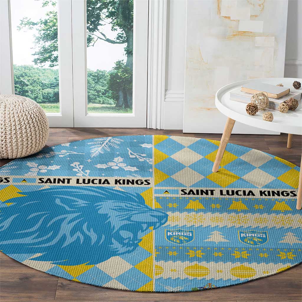 St Lucia Cricket Christmas Round Carpet Merry Xmas Kings - Wonder Print Shop