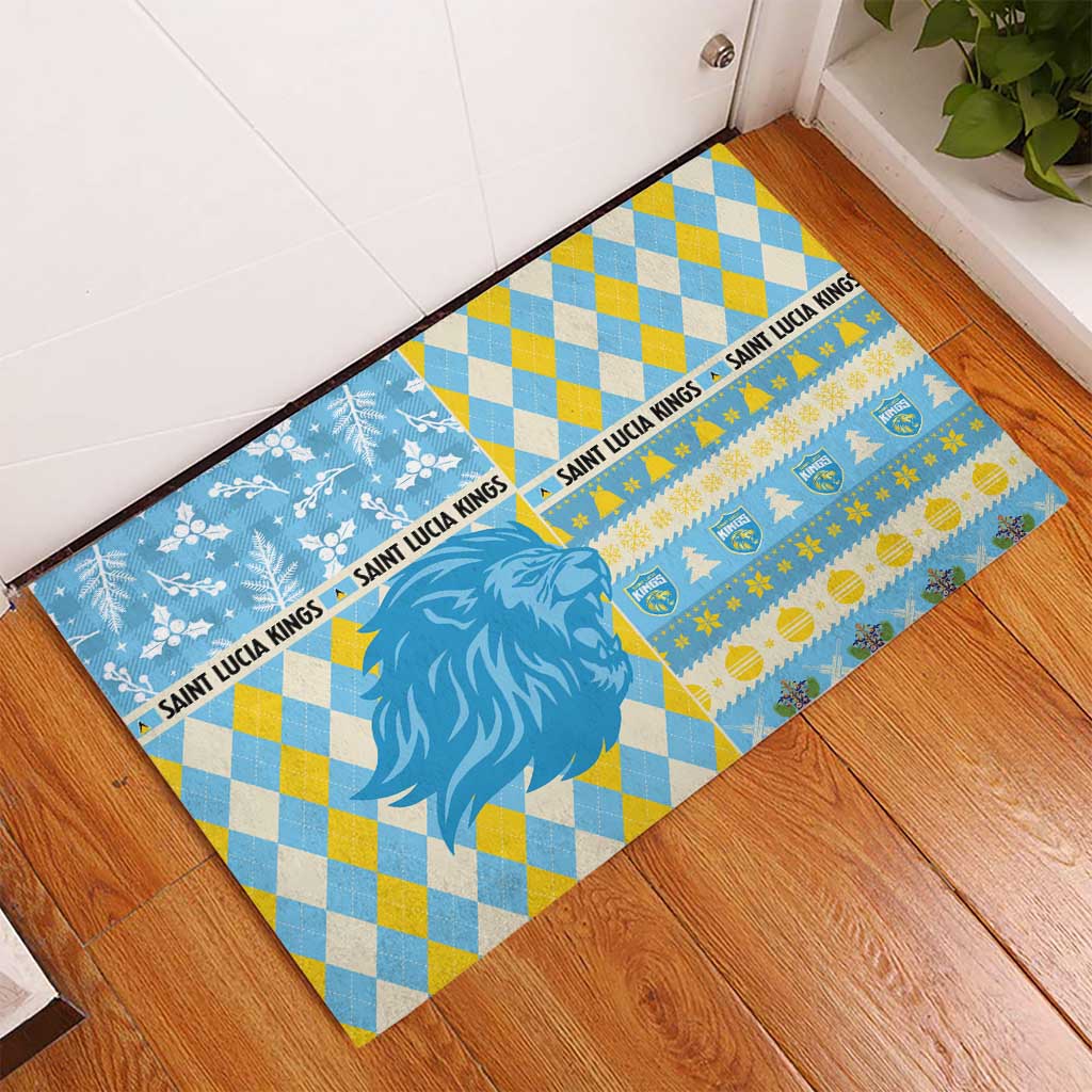 St Lucia Cricket Christmas Rubber Doormat Merry Xmas Kings - Wonder Print Shop