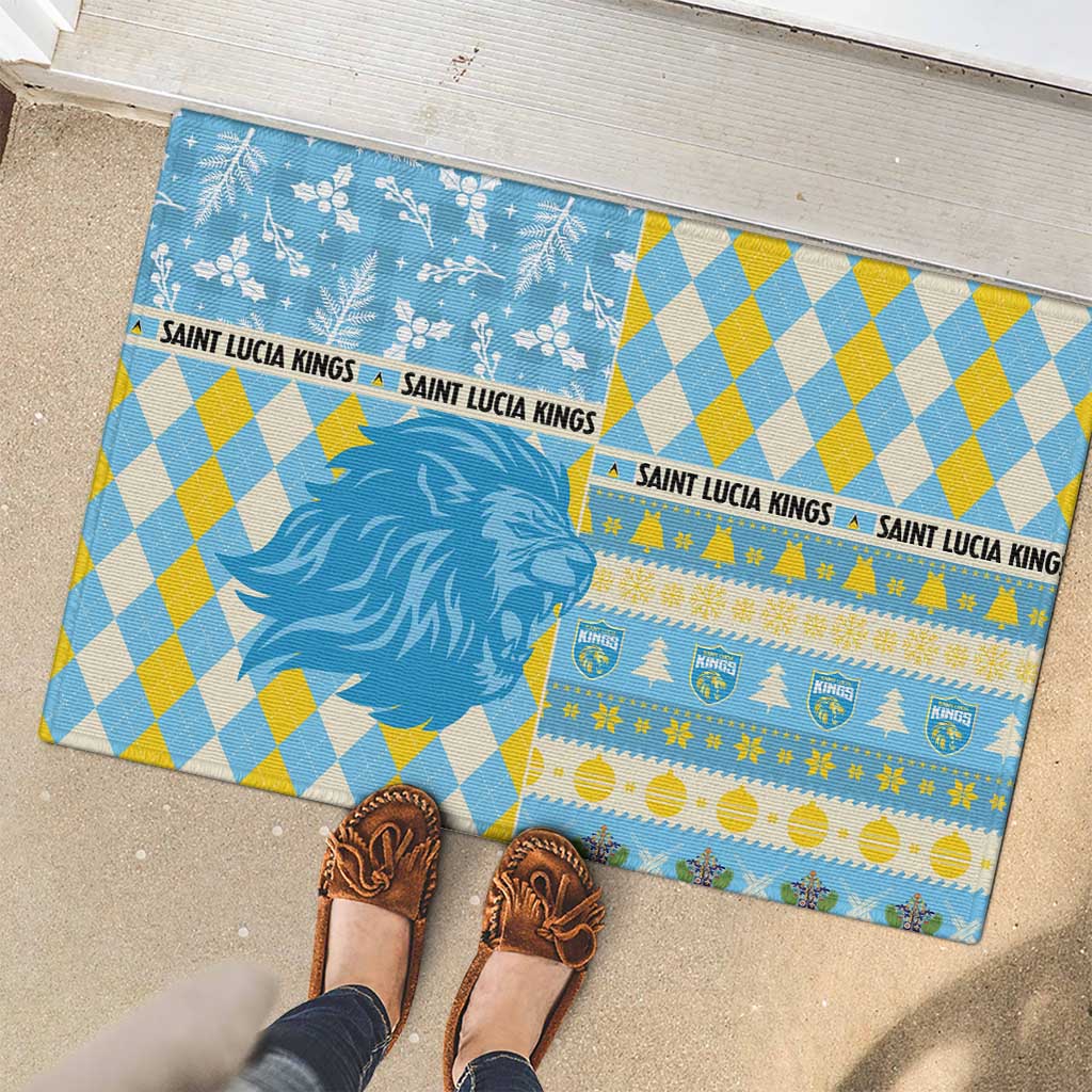 St Lucia Cricket Christmas Rubber Doormat Merry Xmas Kings - Wonder Print Shop