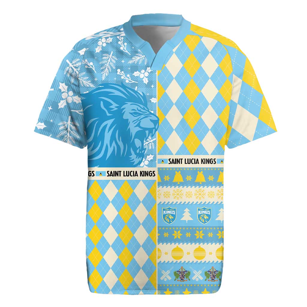 Personalized St Lucia Cricket Christmas Rugby Jersey Merry Xmas Kings - Wonder Print Shop