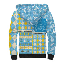 Personalized St Lucia Cricket Christmas Sherpa Hoodie Merry Xmas Kings - Wonder Print Shop