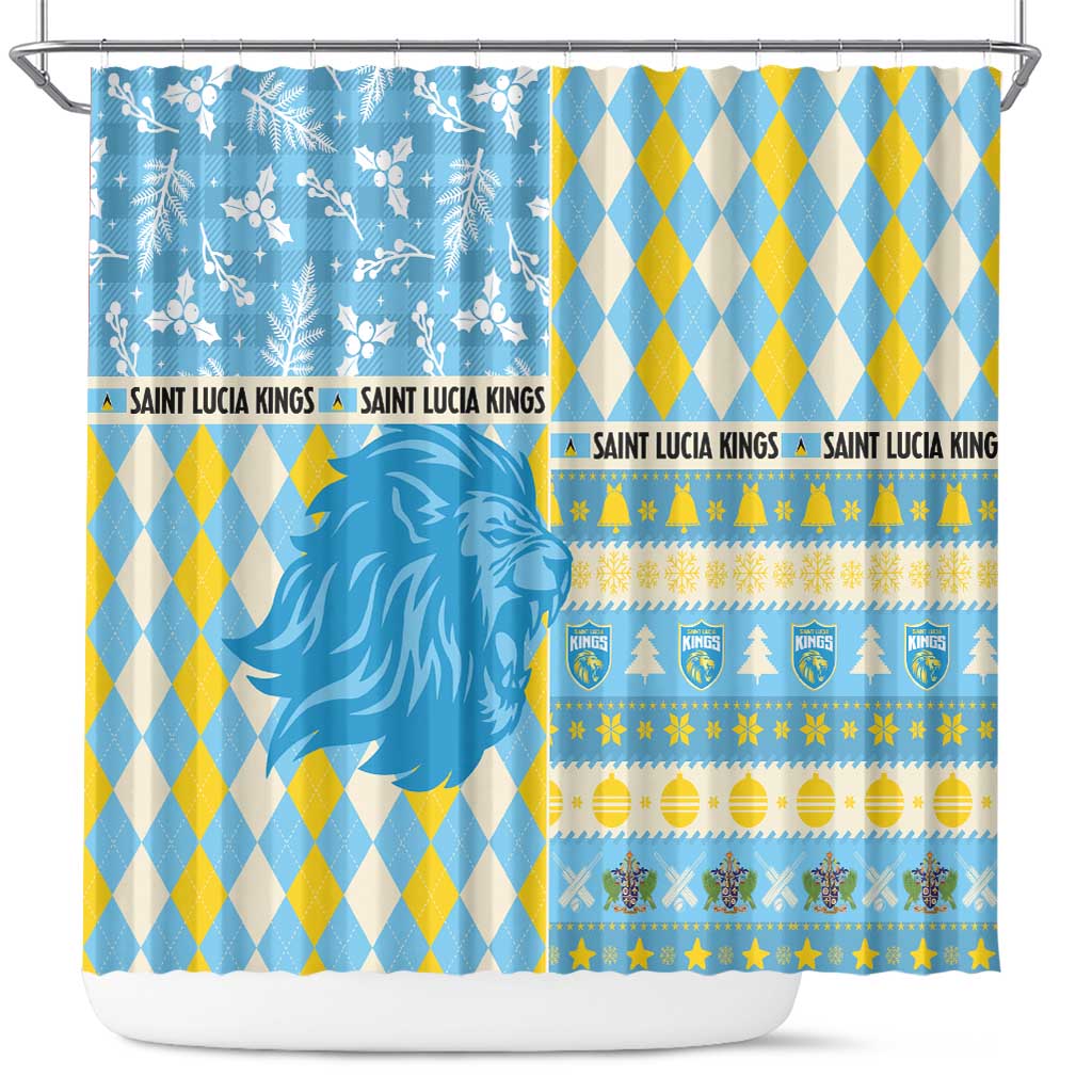 St Lucia Cricket Christmas Shower Curtain Merry Xmas Kings - Wonder Print Shop