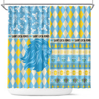 St Lucia Cricket Christmas Shower Curtain Merry Xmas Kings - Wonder Print Shop