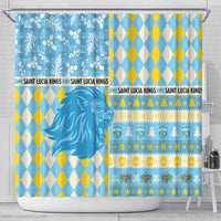 St Lucia Cricket Christmas Shower Curtain Merry Xmas Kings - Wonder Print Shop