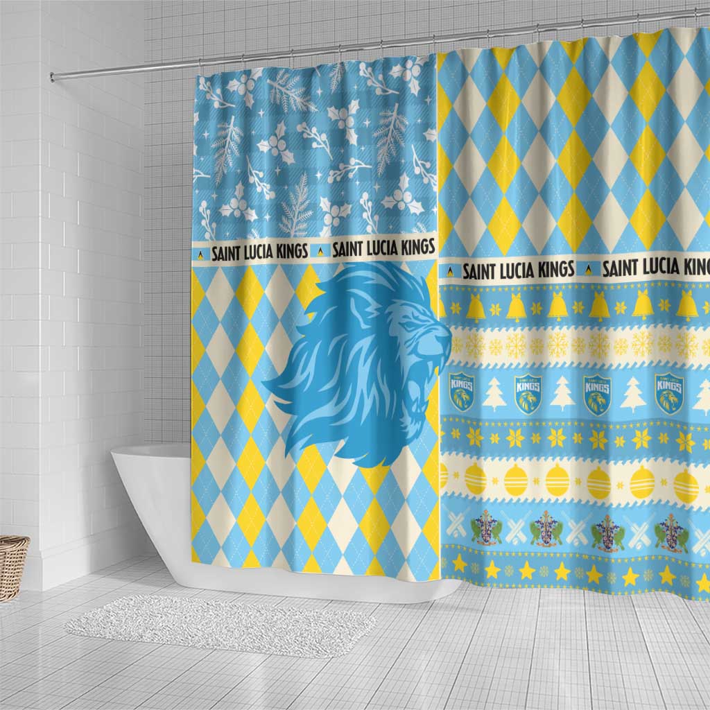St Lucia Cricket Christmas Shower Curtain Merry Xmas Kings - Wonder Print Shop