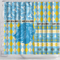 St Lucia Cricket Christmas Shower Curtain Merry Xmas Kings - Wonder Print Shop