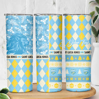 Personalized St Lucia Cricket Christmas Skinny Tumbler Merry Xmas Kings - Wonder Print Shop