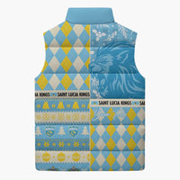 Personalized St Lucia Cricket Christmas Sleeveless Puffer Jacket Merry Xmas Kings - Wonder Print Shop