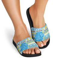 St Lucia Cricket Christmas Slide Sandals Merry Xmas Kings - Wonder Print Shop