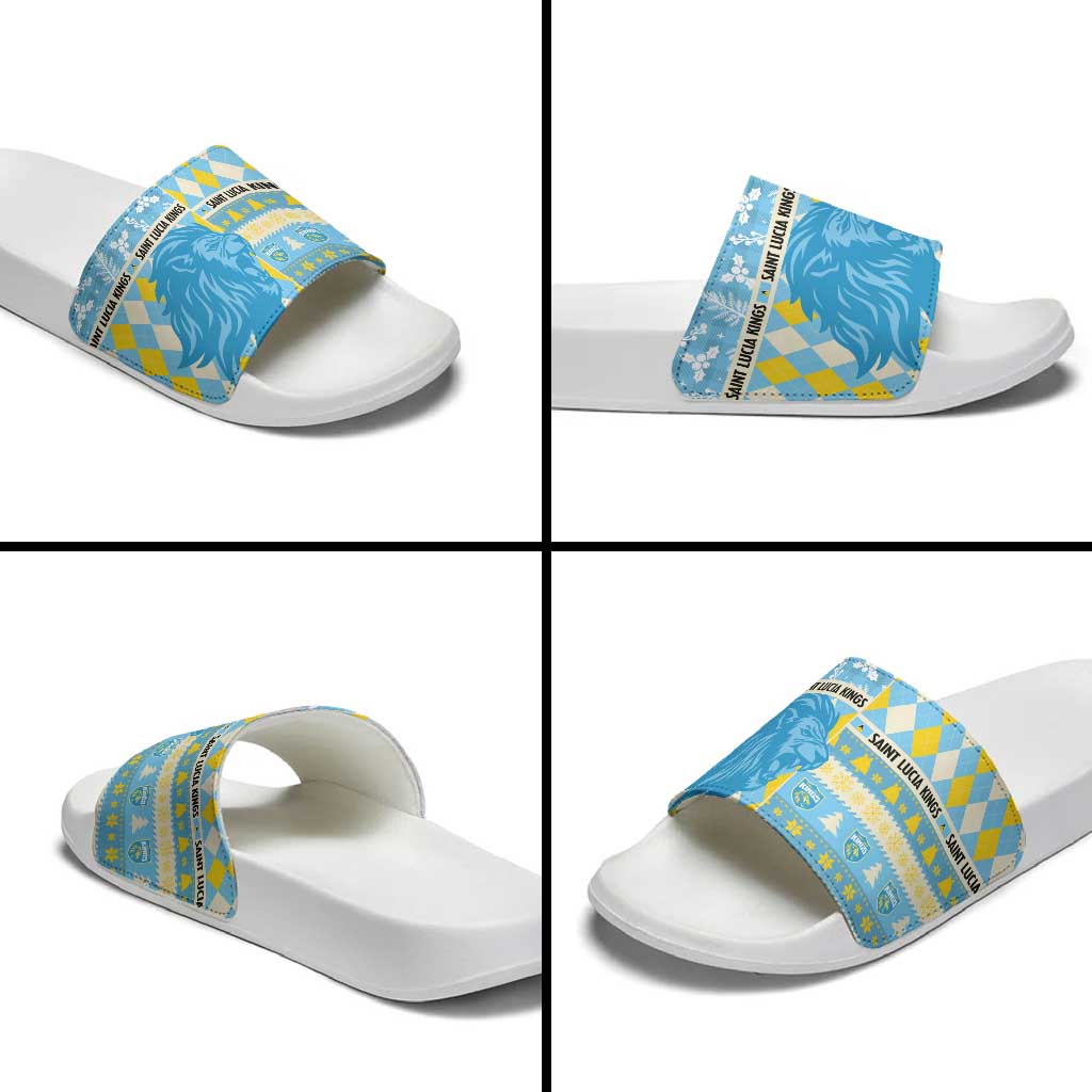 St Lucia Cricket Christmas Slide Sandals Merry Xmas Kings - Wonder Print Shop
